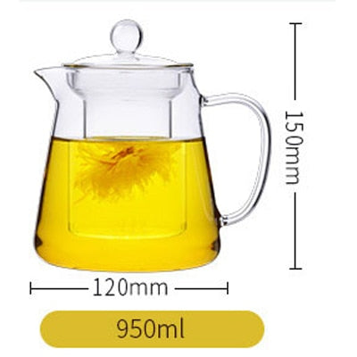 500 / 750 / 950ml Heat-resistant Glass Teapot