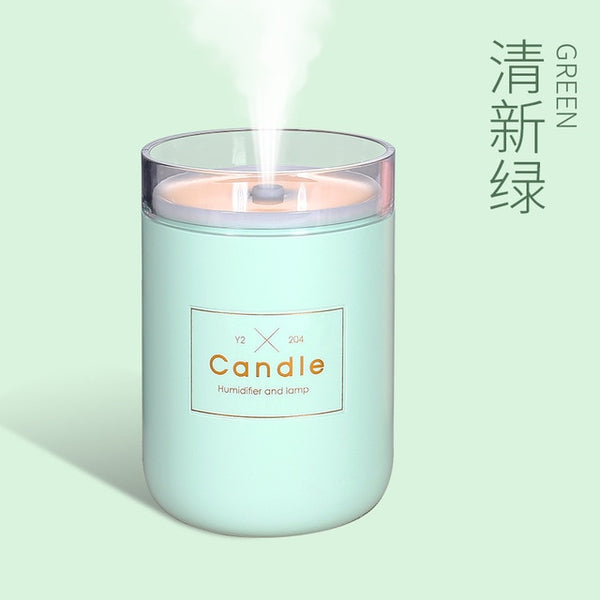 280ML Ultrasonic Air Humidifier Candle Romantic Soft Light USB