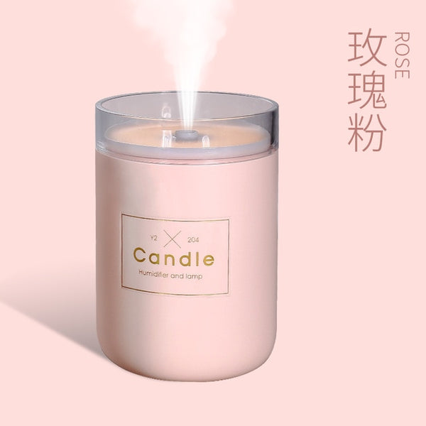 280ML Ultrasonic Air Humidifier Candle Romantic Soft Light USB