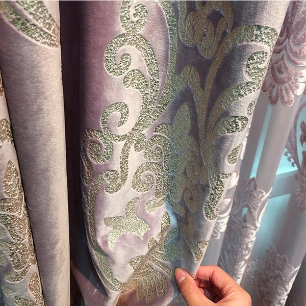 High-end Velvet Gilded Curtains for Living Dining Room