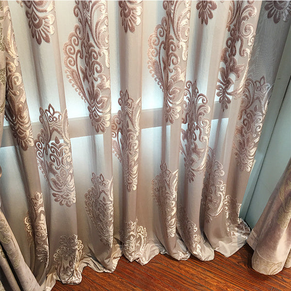 High-end Velvet Gilded Curtains for Living Dining Room