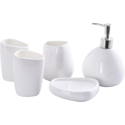 Ceramics Bathroom Accessories Set Soap Dispenser/Toothbrush Holder/Tumbler/Soap