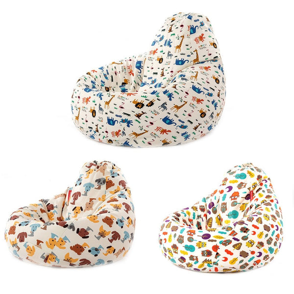 1pc Cute Animal Bean Bag Lounger Sofa Cover Chair Outdoor
