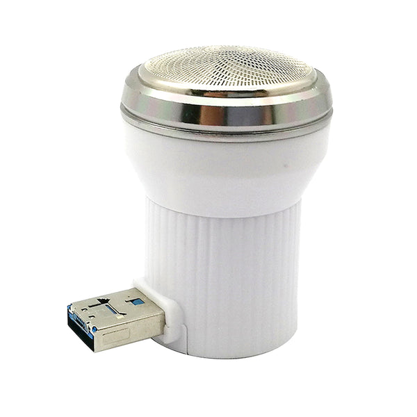 Men Use Portable USB Power Supply Electric Beard Trimmer