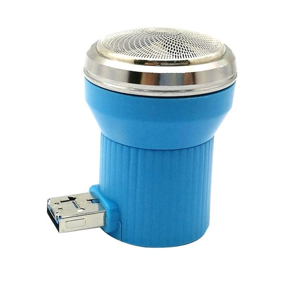Men Use Portable USB Power Supply Electric Beard Trimmer