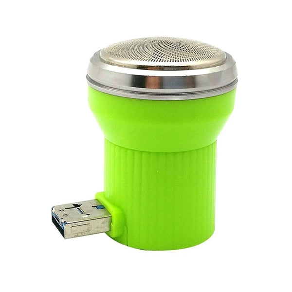 Men Use Portable USB Power Supply Electric Beard Trimmer